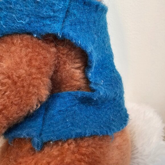 R Dakin Bunny Rabbit Plush Stuffed Animal Blue Vest Floral Bow Vintage 1974 10" - Picture 7 of 9